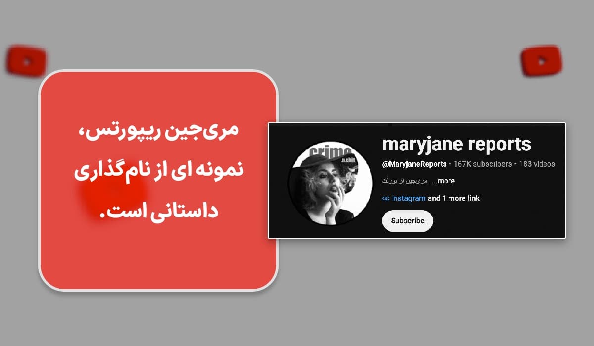 مری‌جین، یکی از کانال‌های موفق یوتیوب فارسی است که نام‌گذاری خود را به صورت داستانی انتخاب کرده است.