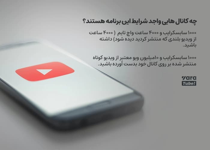 برنامه شریک یوتیوب